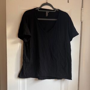Sweaty Betty Black V-Neck Short Sleeve Tee XXL